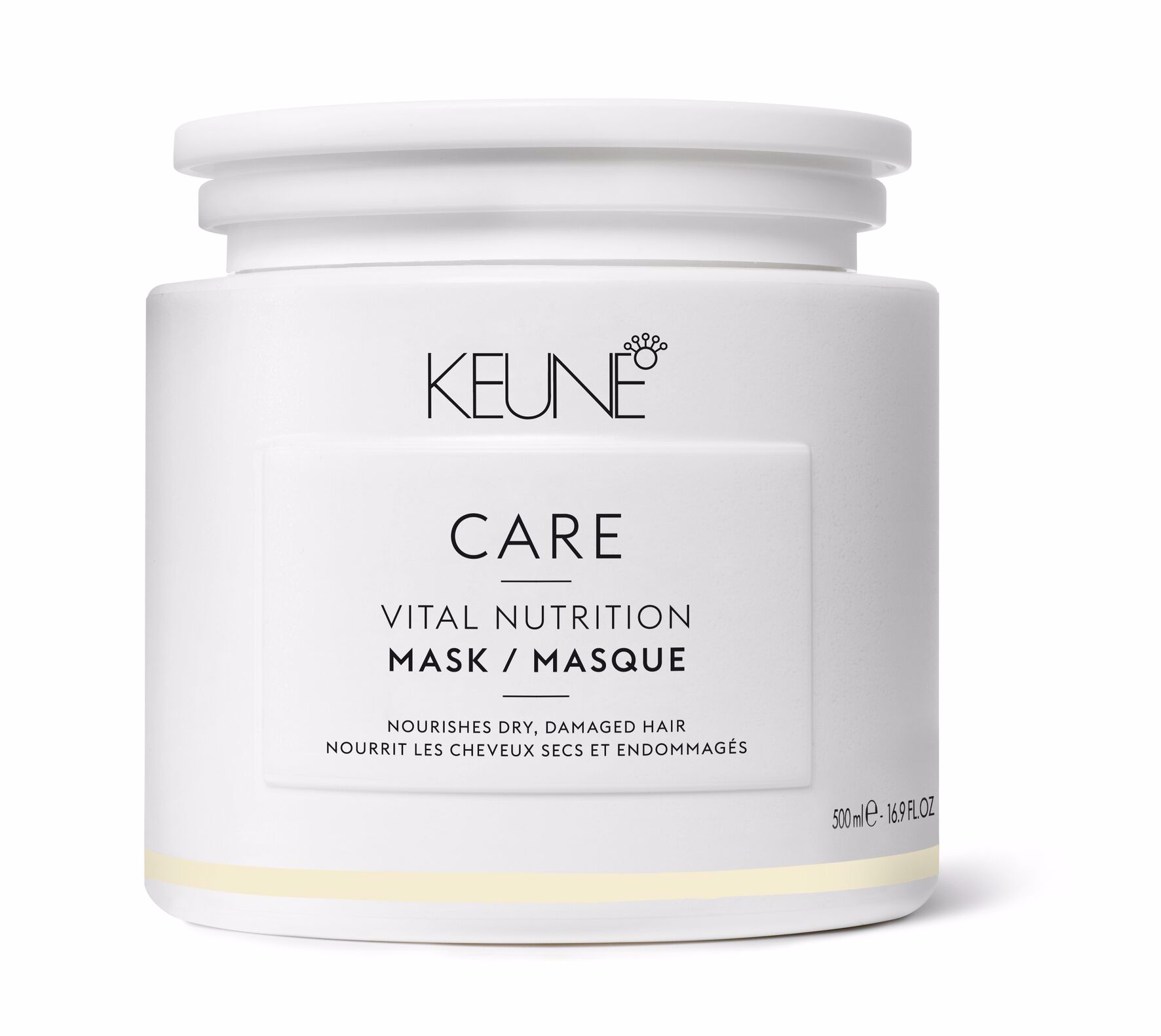 Ideal for dry, dull, and damaged hair, this is the Vital Nutrition Mask that smooths, strengthens, and adds shine. Hair mask available on keune.ch.